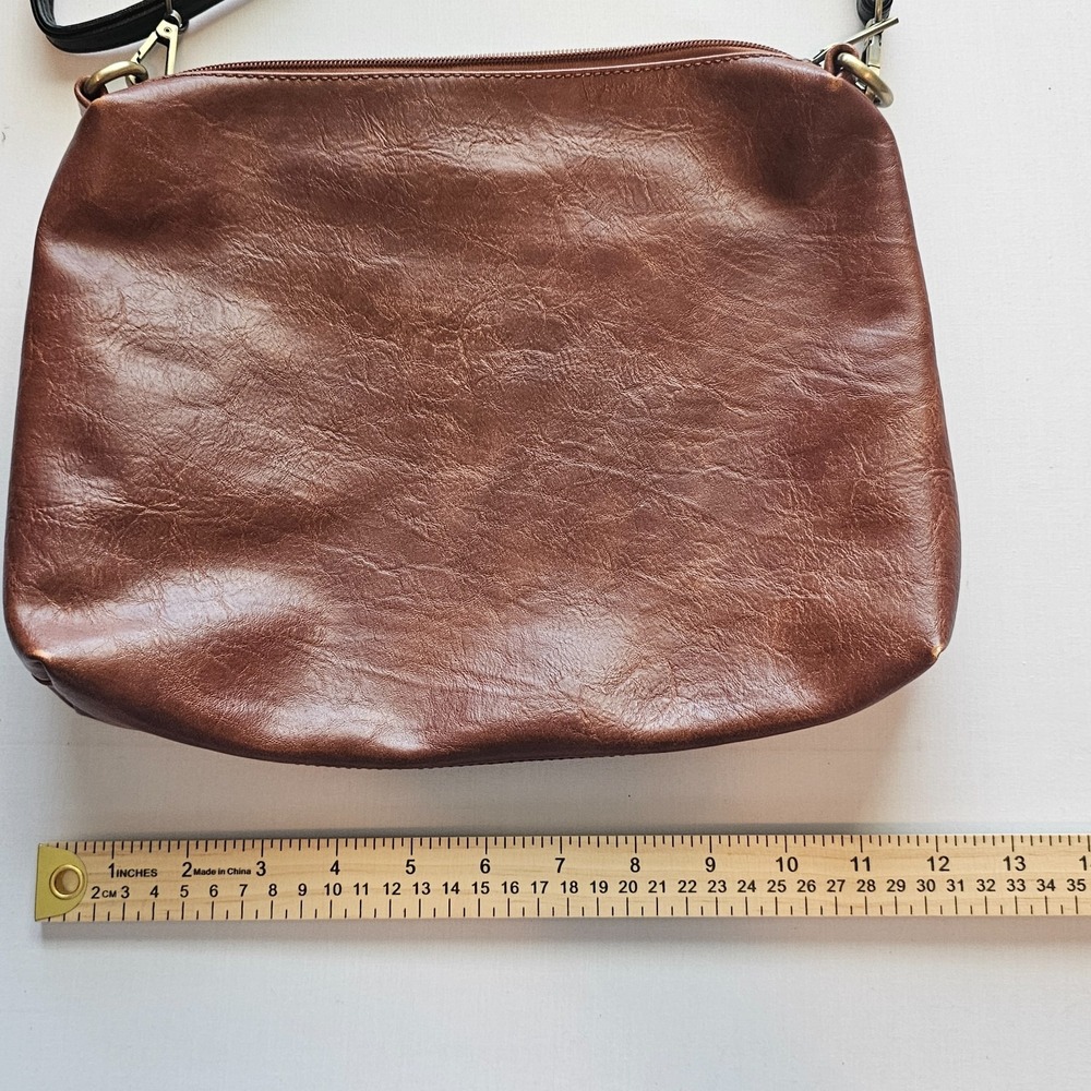 Charleston Brown Leather Bag W/ Cross Body Removable Strap - Picture 8 of 11
